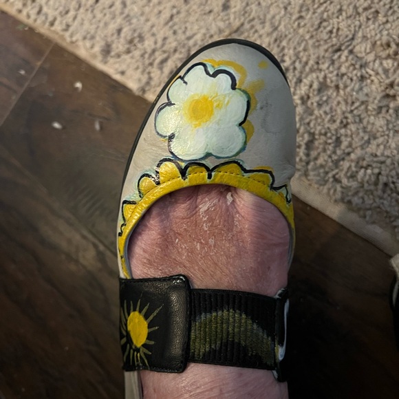 Hand painted Cloud supple genuine leather Mary Janes 39 - Picture 3 of 7